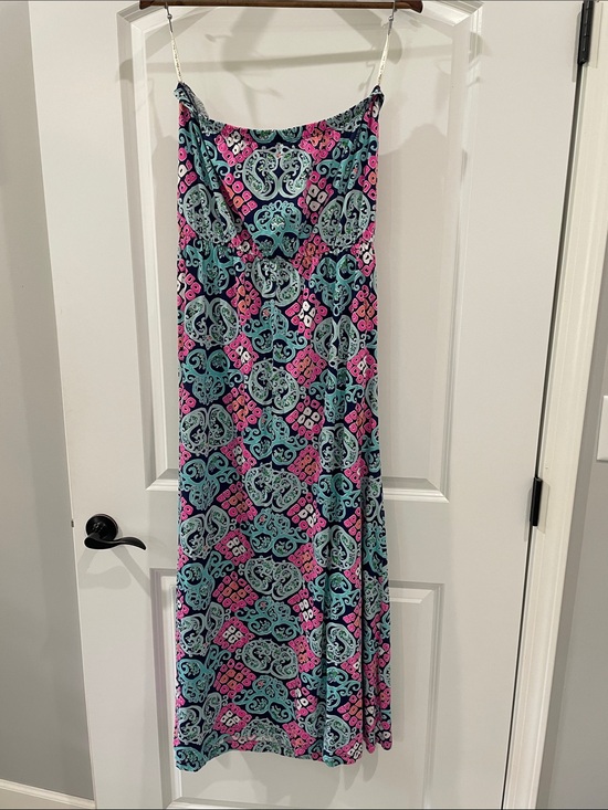 Lilly Pulitzer Dresses & Skirts - Lilly Pulitzer Navy, Teal & Hot Pink Printed Slip Dress
